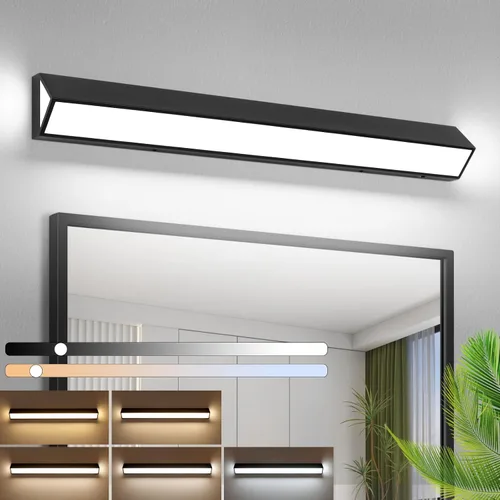 Vista 24 de Barra de luz LED moderna para tocador de baño (16 pulgadas, 5 CCT, regulable), accesorios de iluminación de pared de baño de acrílico moderno sobre