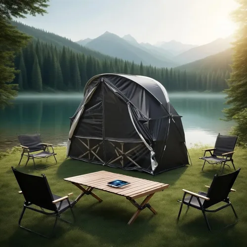 Vista 9 de Tienda de campaña para 1 persona con puerta de malla transpirable y ventanas de mosquitera, fácil de poner, refugio para todo tipo de clima