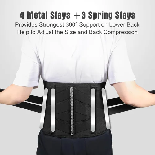 Vista 3 de Soporte térmico para la espalda con masaje, almohadilla térmica recargable para aliviar el dolor de espalda, cinturón de apoyo de espalda ajustable