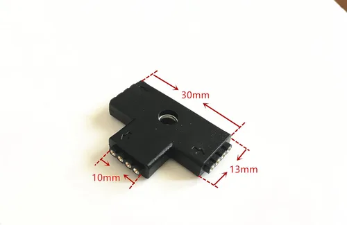 Vista 3 de 10 conectores hembra en forma de T de 0.394 in, 4 pines de 3 extremos para tira de luz LED RGB 5050 Flex (forma T)