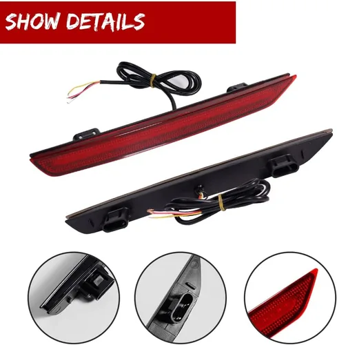 Vista 4 de Compatible con 2011 2012 2013 2014 2015 2016 2017 Honda Odyssey Reflector de Parachoques Trasero Antiniebla LED Señal de Giro Secuencial Luces