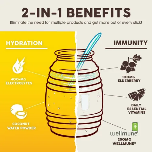 Vista 6 de Salud - Paquete de 2 Hidratación 2 en 1 + inmunidad (horchata) e hidratación + inmunidad (piña) – 15 porciones cada una, mezcla de bebida Agua