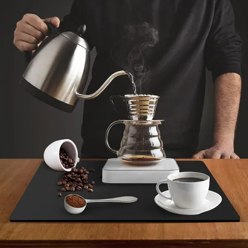 Vista 5 de ZLR Tapete de barra de café para encimeras (12 x 16 pulgadas, pequeña), tapete para secar platos absorbente que oculta las manchas para máquinas