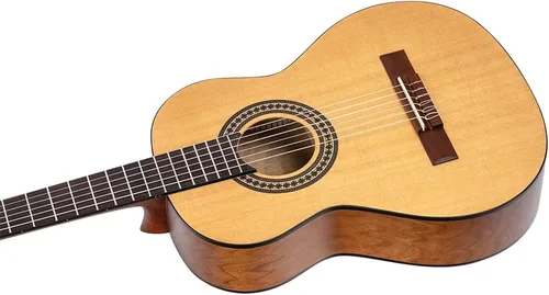 Vista 3 de Ortega Student Series - Guitarra clásica de nailon de 6 cuerdas, 3/4, tapa de cedro mate (RSTC5M-3/4)