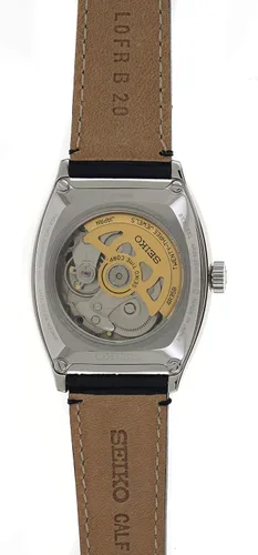 Vista 4 de Seiko Presage automático Tonneau Case Correa de piel de becerro reloj para hombre SRPD07J1 1.457 in, Moderno