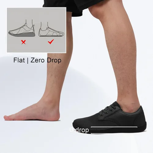 Vista 6 de LeIsfIt Zapatos de vestir para hombre con puntera ancha, zapatos minimalistas descalzos, zapatos casuales transpirables sin caída