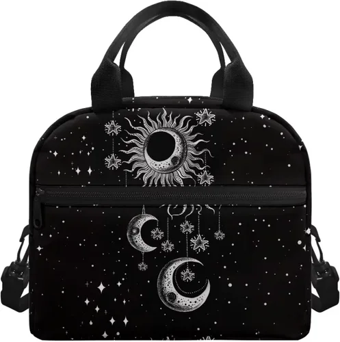 Vista 17 de Showudesigns Bolsas de almuerzo de flores de mariposa para mujer, lonchera aislada, bolsa de almuerzo reutilizable con correa ajustable