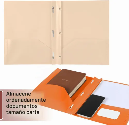 Vista 7 de Mr. Pen - Carpetas de plástico con bolsillos y puntas, paquete de 5, tamaño carta Colores de la tierra del otoño