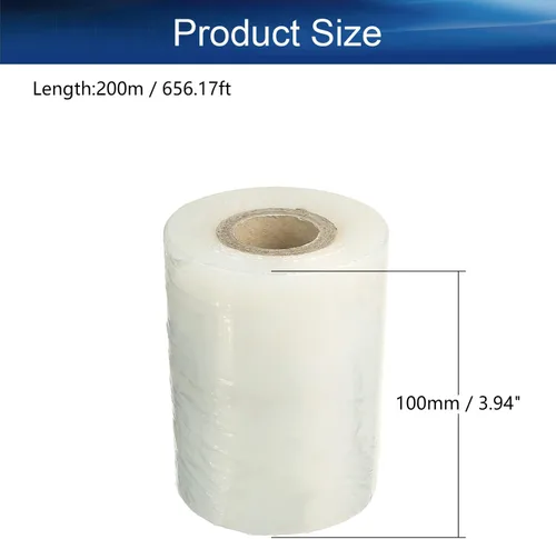 Vista 2 de Bettomshin 2 rollos de película elástica de plástico transparente para mudanza y embalaje, 3.9 in x 656.2 ft, 2 rollos de película elástica
