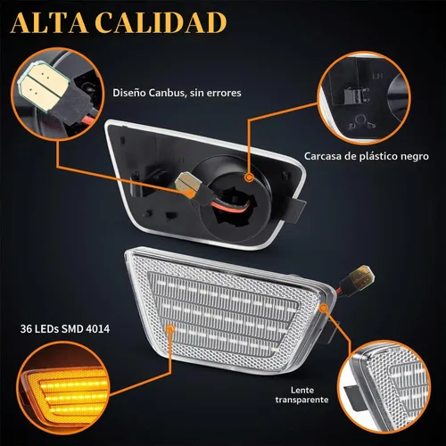 Vista 4 de POPMOTORZ Luces LED de posición laterales para parachoques delantero, lámparas de señal de giro ámbar compatibles con Chevy Cruze 2011-2015