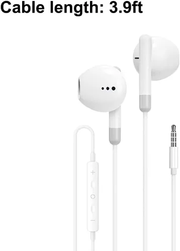 Vista 2 de Auriculares intrauditivos con cable con enchufe de 0.138 in, cable de 3.94 pies de largo, cancelación de ruido, sonido envolvente, diseño