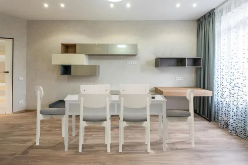 Vista 11 de Juego de 6 sillas de comedor de madera tapizadas modernas de mediados de siglo para muebles de habitación con diseño ergonómico duradero prémium