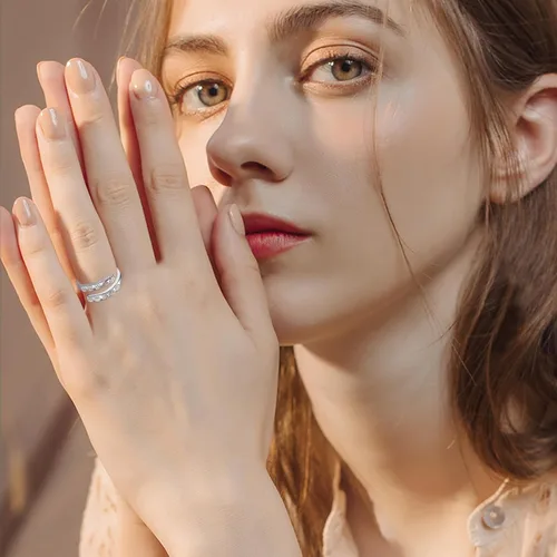 Vista 5 de XIXLES Anillo de plata de ley 925 con la frase "You Are My Sunshine", anillo de margarita con flores y margaritas, anillo ajustable abierto, regalo