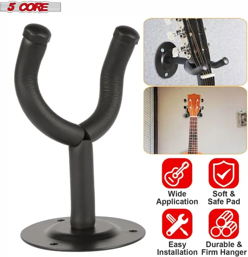 Vista 6 de 5 CORE Soporte de pared para guitarra, 3 piezas, para bajo acústico eléctrico clásico para estudio en casa