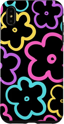 Vista 7 de Funda para iPhone 12 Mini con diseño de flores silvestres retro colorido negro floral
