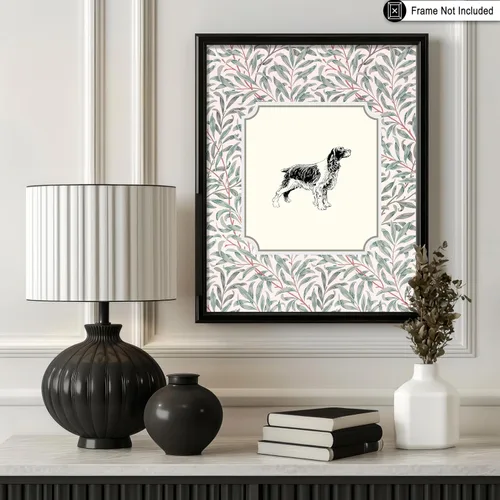 Vista 3 de Poster Master Póster Vintage de Cocker Spaniel Inglés - Impronta Retro de Perro - Arte Floral - Arte de Cachorros - Arte para Amantes de Animales