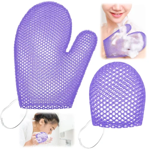 Vista 8 de Karenhi 2 Pcs Honeycomb Exfoliating Glove Set Exfoliating Bath Mitt Honeycomb Face and Body Scrubber Shower Mitt for Cleaning Body Shower Face Skin