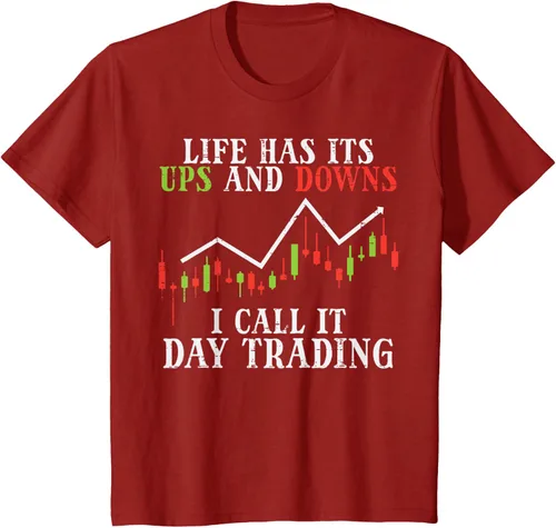 Vista 44 de Life Ups And Downs Day Trading Crypto Stock Market Trader T-Shirt, Negro