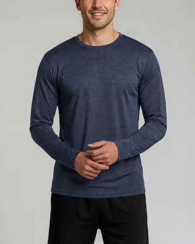 Vista 71 de Real Essentials Paquete de 4 unidades: camiseta de manga larga para hombre Dry Fit, disipa la humedad, protección solar FPU 50+ contra rayos