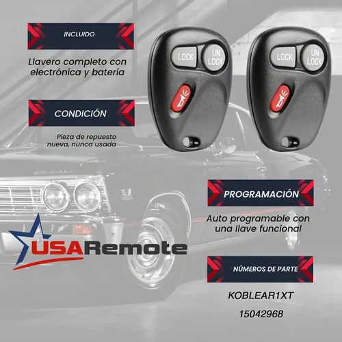 Vista 3 de 2 controles remotos de entrada sin llave - 3 botones