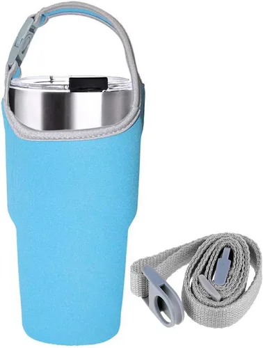 Vista 3 de Paquete de 2 soportes para vasos, funda de neopreno con correa, bolsa de 30 onzas para YETI, Rtic, Atlin, Ozark Trail, Rambler