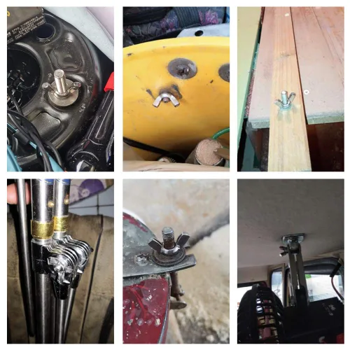 Vista 3 de Hooshing 25 unidades de tuercas de ala de 1/4"-20, tuercas de ala de acero inoxidable 304, piezas de sujeción, tuerca mariposa