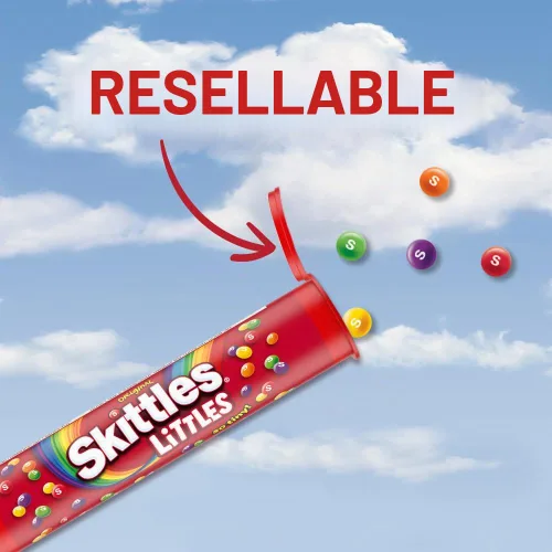 Vista 5 de SKITTLES Littles Originals Rainbow Mini caramelo masticable a granel, 24