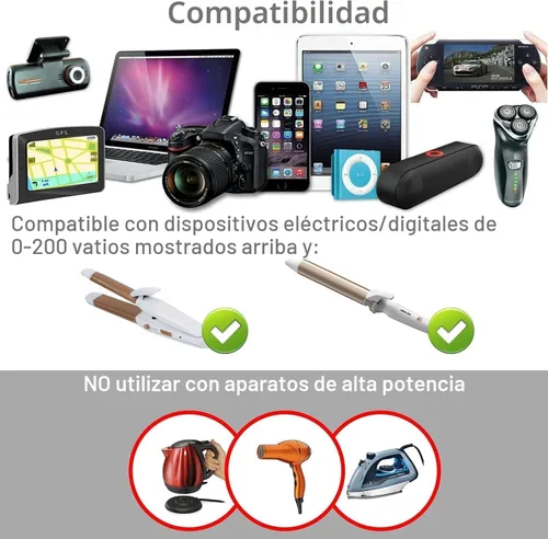 Vista 8 de FOVAL Power Step Down - Convertidor de voltaje de viaje de 220 V a 110 V, adaptador de corriente internacional para alisador de cabello/rizador