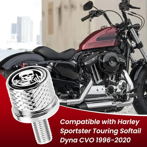 Vista 2 de Tornillo de acero inoxidable moleteado para asiento de guardabarros, rosca de 1/4 pulgadas - 20 para Harley Davidson 1996-2020, esqueleto de dedo