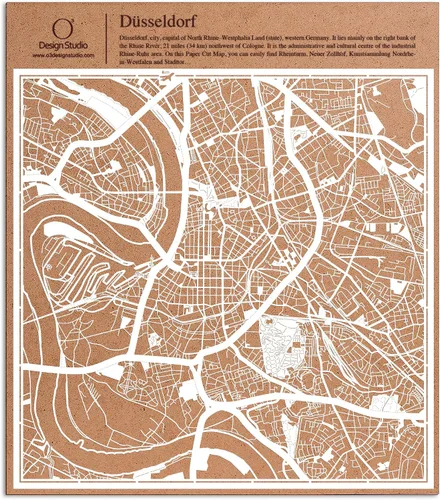 Vista 47 de O3 Design Studio Aberdeen - Mapa de papel cortado en papel blanco de 12 x 12 pulgadas