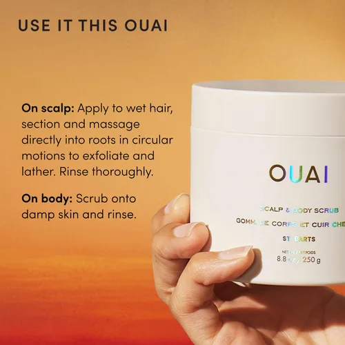 Vista 7 de OUAI St. Barts - Exfoliante corporal con mezcla de azúcar y aceite de coco para piel suave e hidratada, exfoliante suave para eliminar