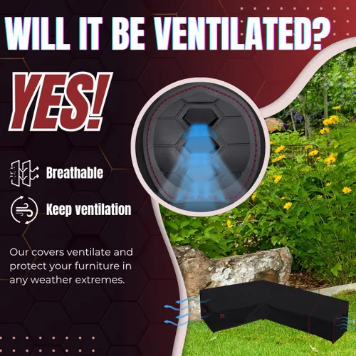 Vista 9 de Turtle Life Funda para sofá modular de patio, resistente a los rayos UV, resistente al agua, antidecoloración, en forma de L, color negro