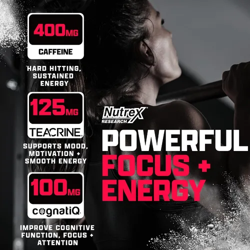 Vista 4 de OUTLIFT Amped Max Dosed HIGH STIM - Polvo para antes del entrenamiento, citrulina 6G, 3.2G Beta alanina, Alpha GPC, CognatiQ, energía extrema