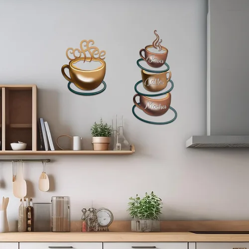 Vista 8 de 4 letreros de metal para taza de café para pared, cocina, decoración de pared, decoración de pared, cafetería, cafetería, tienda, hogar, cocina