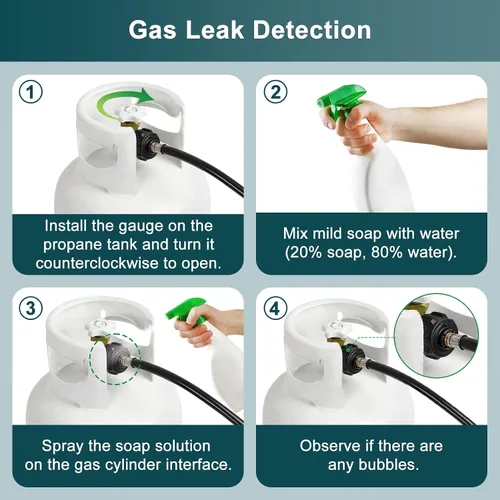 Vista 13 de GASPRO Kit adaptador de repuesto de tanque de propano de 1 libra, manguera de 3 pies con válvula de cierre de seguridad, llena fácilmente botellas