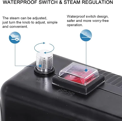 Vista 6 de Vaporizador de 1700 W para limpieza, vaporizador portátil de alta presión de 110 V, tanque de agua grande, máquina de limpieza a vapor eléctrica