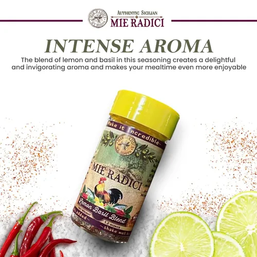 Vista 8 de Mie Radici Mezcla de albahaca y limón – Hierbas secas frescas y jugo de limón seco (no enjuagues) – Sin sal ni productos químicos añadidos – Se