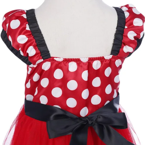 Vista 5 de IWEMEK - Maillot de ballet con diadema para niña con lunares, disfraz con diadema, leotardo