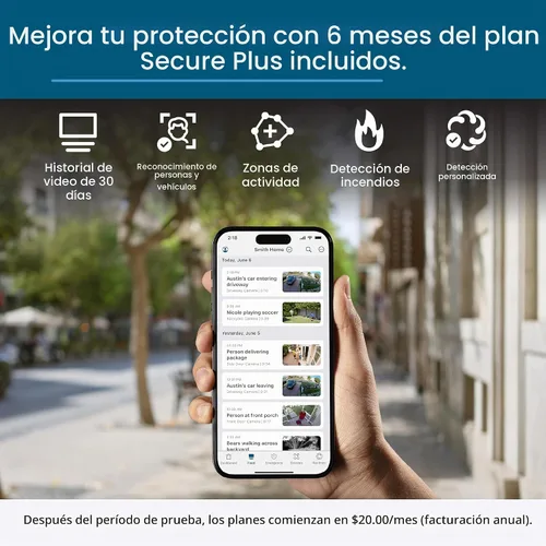 Vista 4 de Cámara de seguridad Arlo Pro 2K HDR (6ª generación, lanzamiento 2025) 2 cámaras + 2 paneles solares + 6 meses de plan Secure Plus - Cámara