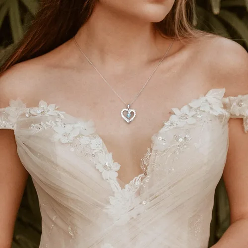 Vista 6 de Collares de joyería de corazón para mujer, plata de ley 925, collar de piedra natal, regalos de cumpleaños para mujeres, esposa, mamá