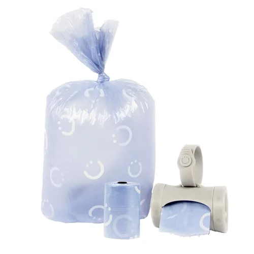 Vista 3 de Ubbi Dispensador de bolsas grises para llevar y bolsas de eliminación de residuos, dispensador de toallitas para bebés con aroma a lavanda