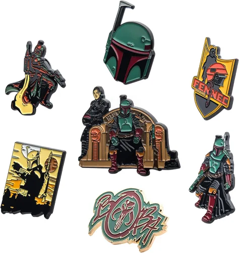 Vista 6 de STAR WARS The Book of Boba Fett - Juego de 7 pines a base de metal con esmalte Viene en una caja de 56 x 49in con licencia oficial exclusivo