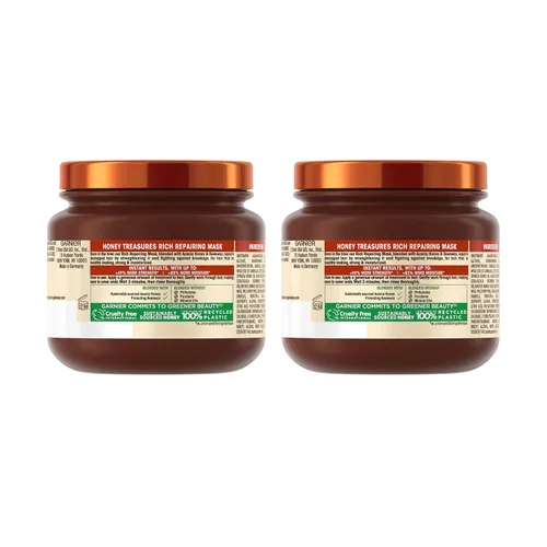 Vista 10 de Garnier Whole Blends Honey Treasures Máscara reparadora para cabello seco y dañado, 11.5 onzas líquidas, 2 unidades (el embalaje puede variar)