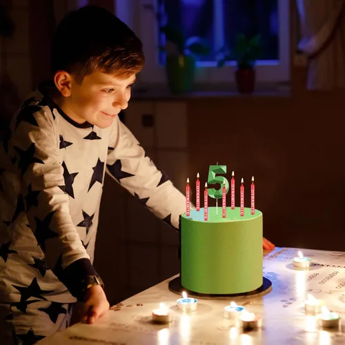 Vista 7 de Fumete 13 velas de dinamita, velas de cumpleaños de píxeles verdes, decoración de cumpleaños temática de juego para temática de píxeles