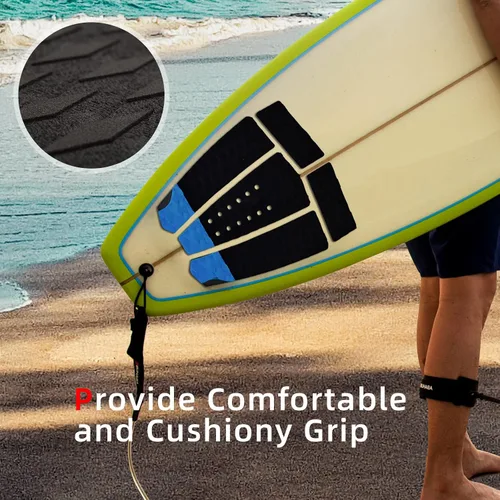 Vista 3 de Abahub 3 almohadillas de tracción de EVA para tabla de surf con patín para patinetas, tablas de surf, funboard, tabla de pescado 5 Pcs-Azul