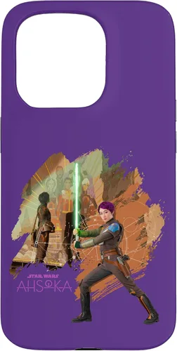 Vista 13 de iPhone 11 Star Wars Ahsoka Part Two Sabine Wren Mural y estuche de sable de luz