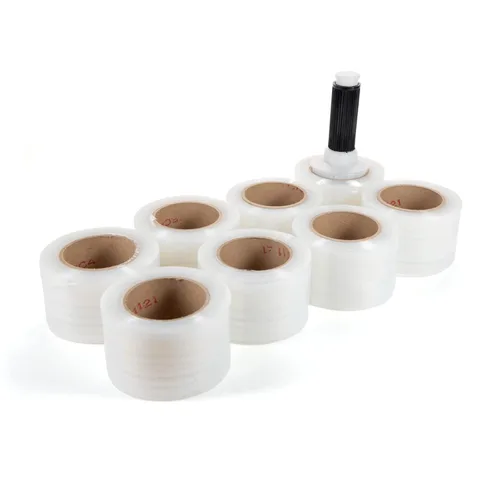 Vista 19 de IDL Packaging Mini rollo elástico de 3 pulgadas, 700 pies, calibre 120 (paquete de 2) con un mango de plástico incluido – Envoltura de plástico