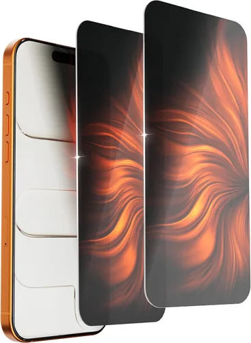 Vista 15 de Paquete de 2 protectores de pantalla de privacidad para iPhone 11 Pro Max/XS Max, vidrio templado antiespía, efecto espejo colorido degradado