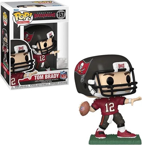 Vista 2 de POP Fútbol: Buccaneers - Figura de vinilo Funko de Tom Brady (Uniforme para el hogar), multicolor, 3.75 pulgadas