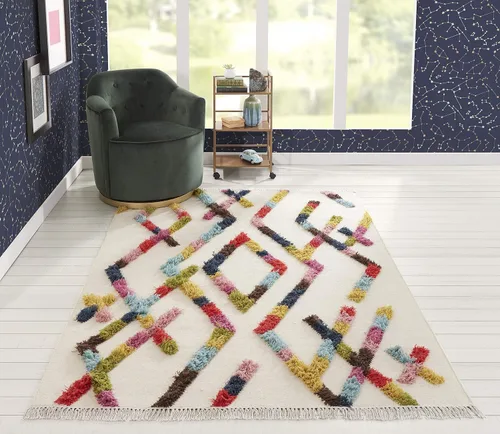 Vista 2 de Novogratz by Momeni Rugs Indio - Alfombra contemporánea 100% de lana hecha a mano, 3 pies x 5 pies, multicolor (INDIOIND-3MTI3050)